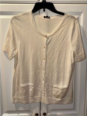 NWTs Talbots Short Sleeve Cardigan Sweater With Pockets Size Medium